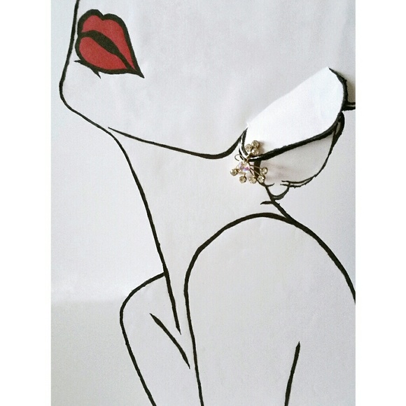 Vintage aurora borealis rhinestone dangle earrings - Picture 2 of 8